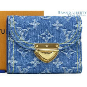 Louis Vuitton Monogram Denim LV Remix Portefeuille Victorine Tri fold Wallet